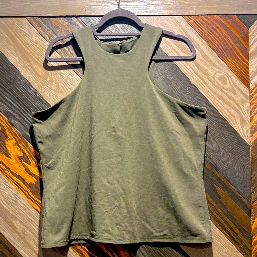 Banana Republic Muted Green Sleeveless Blouse XL